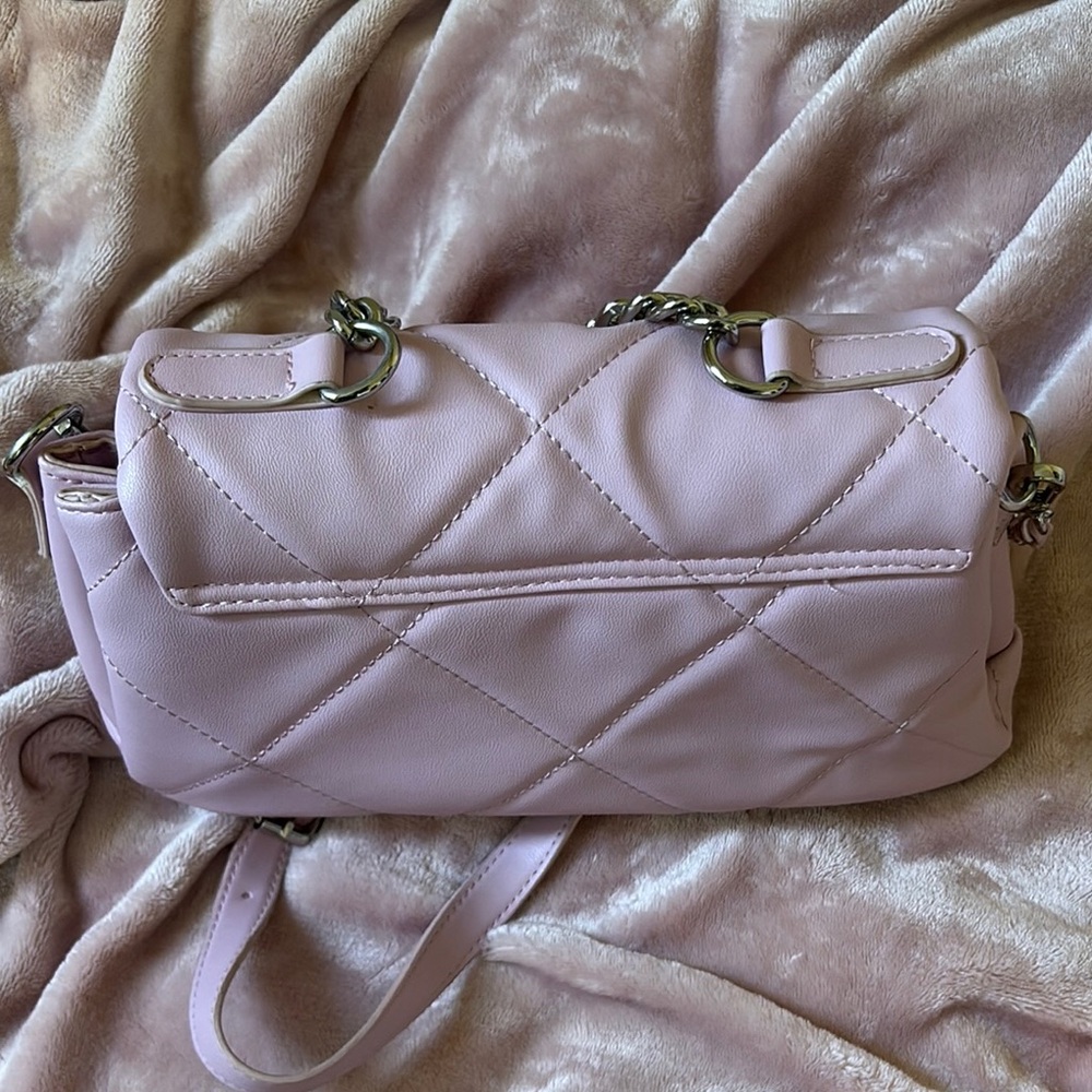 Steve Madden Quilted Pink Crossbody Bag with Chain Accent - Picture 5 of 9